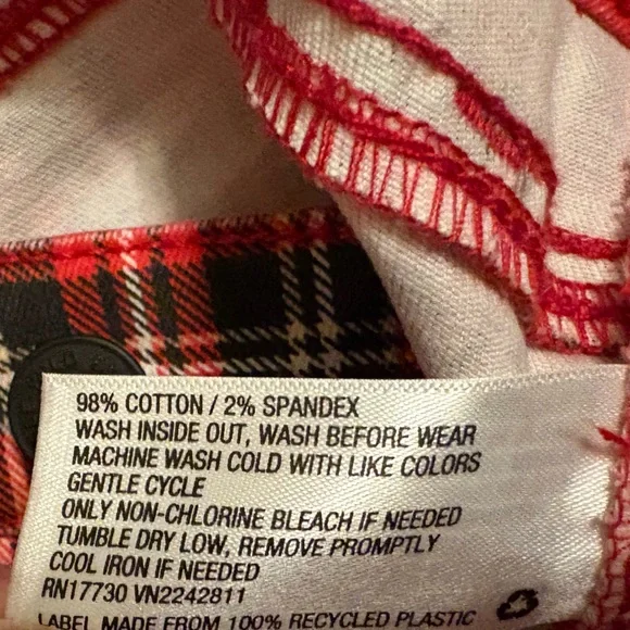 Wild Fable Red Casual Pants Tartan Style - Picture 8 of 11